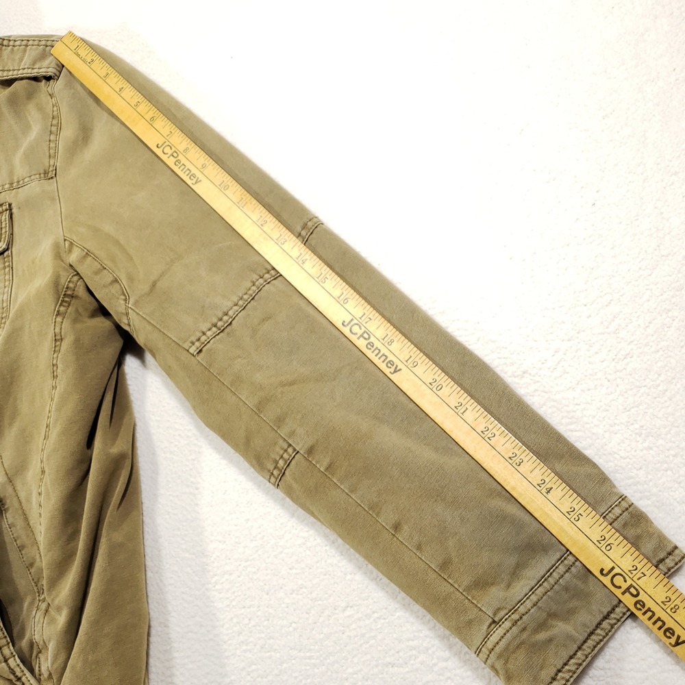 Levis Canvas Jacket Men XL Tan Sherpa Lined Zip In Hood Utility Coat Distressed - Picture 9 of 15